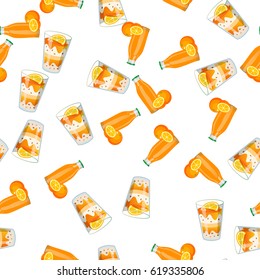Very high quality original trendy vector seamless pattern with orange ice cream