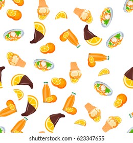Very high quality original trendy vector seamless pattern with orange ice cream
