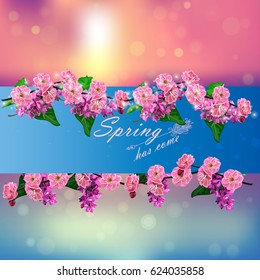 Very high quality original trendy vector illustration of Japanese plum blossom or red cherry flower and in original floral template of invitation