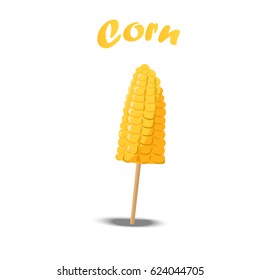 Very high quality original trendy vector illustration of sweet golden corn. Bunch of Corn. summer farm design elements