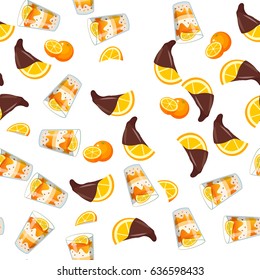 Very high quality original trendy vector seamless pattern with orange ice cream