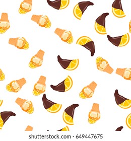 Very high quality original trendy vector seamless pattern with orange ice cream