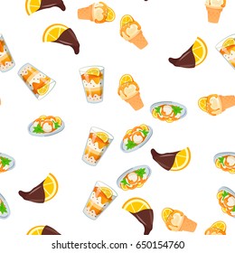 Very high quality original trendy vector seamless pattern with orange ice cream