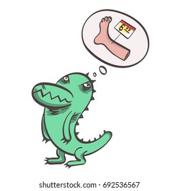 Very Hungry Crocodile. Comic character. Vector illustration