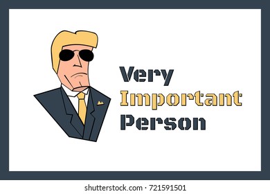 Very Important Person, VIP sign, vector template.