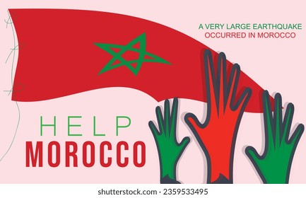 Un gran terremoto ocurrió en Marruecos. Ayuda a marruecos. fondo, banner, tarjeta, afiche, plantilla. Ilustración vectorial.