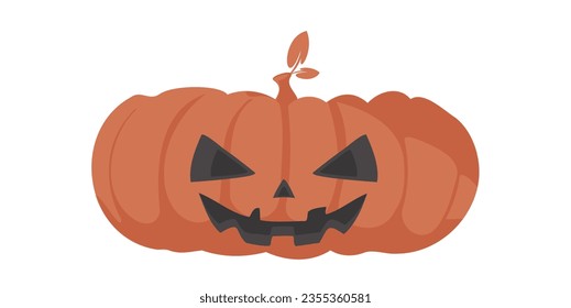 A very large pumpkin with a scary face. This thing is great for a Halloween party. Cartoon style, Vector Illustration