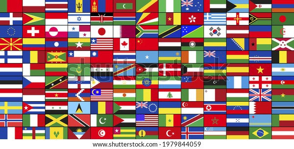 Very Large Set Flags Countries World Stock Vector (Royalty Free ...