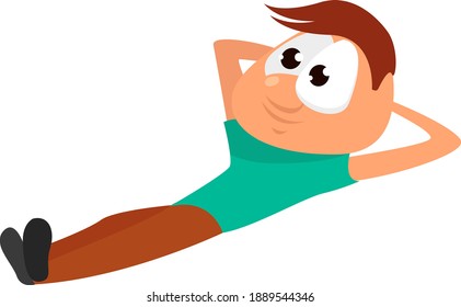 Sehr fauler Junge, Illustration, Vektorgrafik auf weißem Hintergrund