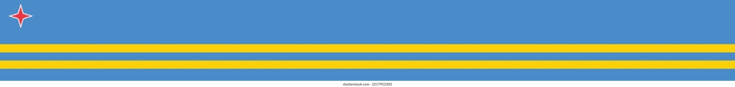 Bandera rectangular muy larga del diseño e ilustración del Vector del país de Aruba 