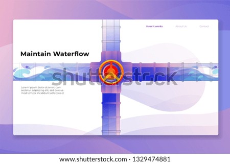 a very long water pipe that extends to the entire house that needs it carefully - All elements on this template are editable with vector software
