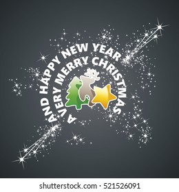 A Very Merry Christmas elements black vector