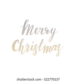 very merry christmas gold beautiful glittering lettering on white isolated backgroud
