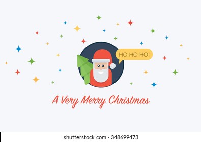 A very Merry Christmas with Santa. Ho ho ho. Christmas Tree. Popular poster