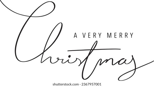 A very merry christmas text font calligraphy black color silhouette creative graphic design banner template 25 twenty five day december winter season merry christmas xmas celebration festival party 