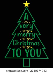 A very merry christmas to you EPS file for cutting machine. You can edit and print this vector art with EPS editor.