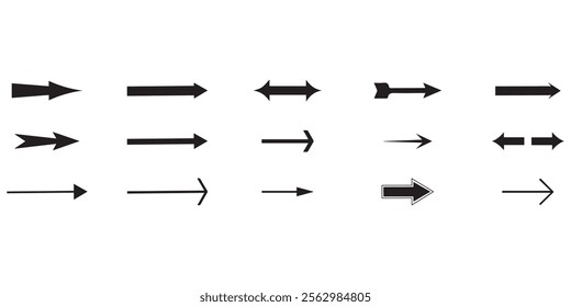 very minimalist Arrow icon set. Containing cursor arrow, changing , switch, move, forward, up, down and refresh symbol icons. isolated Solid icon collection.