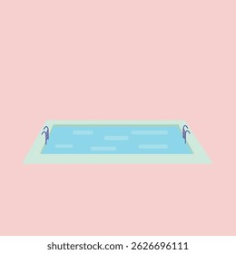 a very minimalist illustration of a swimming pool