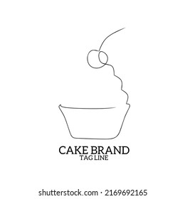 very minimalistic cake sketch logo