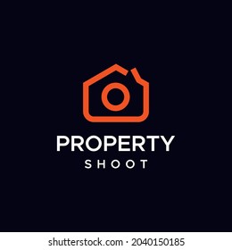 A very modern, clean and unique logo that combines a house with a camera or video.
EPS 10, Vector.