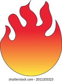 Very modern flaming fire vector icon which can be used for editor