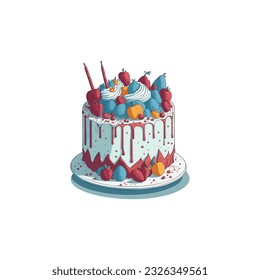 Very nice Birthday Cake vector, Birthday Cake illustration.