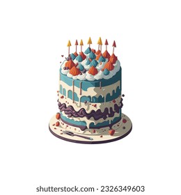 Very nice Birthday Cake vector, Birthday Cake illustration.