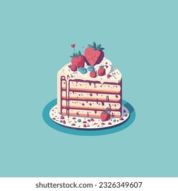 Very nice Birthday Cake vector, Birthday Cake illustration.