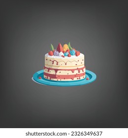 Very nice Birthday Cake vector, Birthday Cake illustration.
