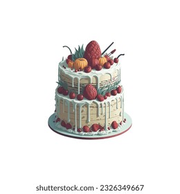 Very nice Birthday Cake vector, Birthday Cake illustration.