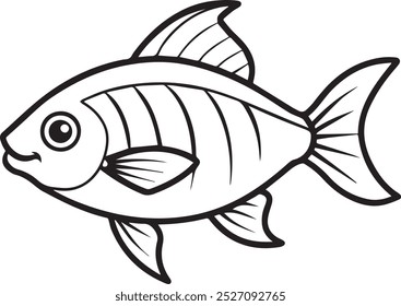 A very nice fish line art image