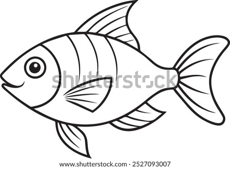 A very nice fish line art image