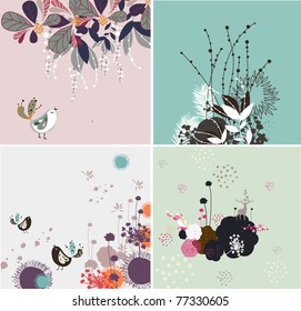 very nice and high quality floral pattern for card or fabric design set