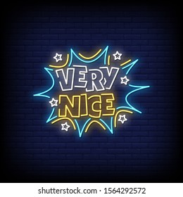 Very Nice Neon Signs Style Text Vector