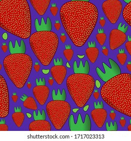 Very nice pattern of fresh animated strawberries