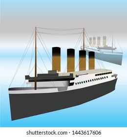 A very nice Ship in the sea .It is the king of the sea Illustration