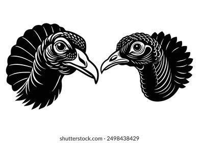 It is very nice wild turkey head icon vector line art work with illustration.