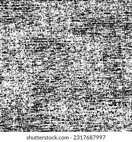 Very old, damaged fabric. Detail, carpet in an advanced stage of wear. Grunge background. Monochrome graphics. Vector seamless.