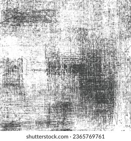 Very old, damaged linen cloth. Torn, weather-worn ancient canvas. Grunge fabric texture. Vector seamless. Image in black and white.