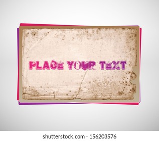 Very old rusty sheet of paper multilayered banner