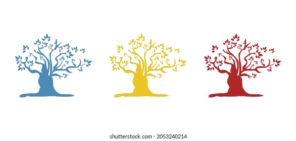 very old tree, generation tree, vector illustration
