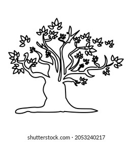 very old tree, generation tree, vector illustration