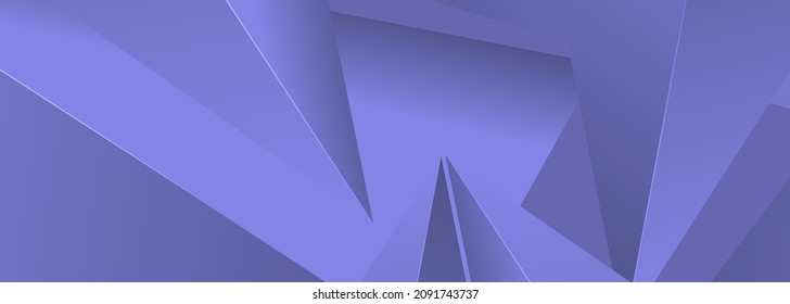 Very peri abstract modern dark wide banner with abstract graphic elements color of the year 2022 - Very peri. Vector illustration