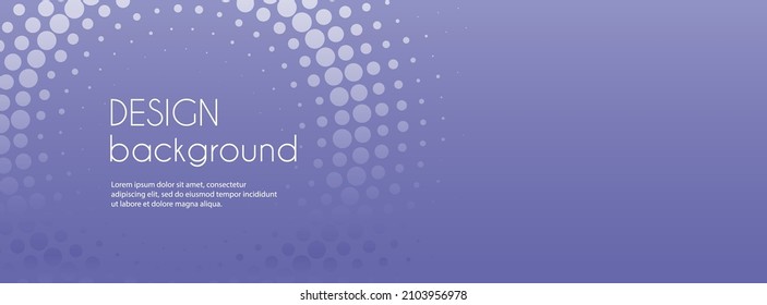 Very peri abstract vector long banner. Business minimal background with halftone circle frame and copy space for text. Social media cover template