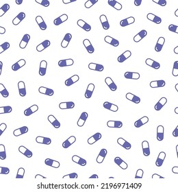 Very peri color pills seamless pattern with white background.