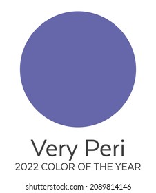 Very Peri Color Swatch  - 2022 Color of the Year. Future Color Trend Forecast. Palette Sample. Round Disk Design. Global Swatch Included.