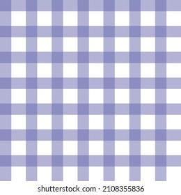 Very Peri Gingham plaid vector seamless pattern. Buffalo check surface design. Geometric abstract background.