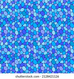 Very peri mosaic seamless pattern vector illustration. Decorate background with colorful broken tiles fragments. For interior design and decorative elements. Bright colors endless texture.
