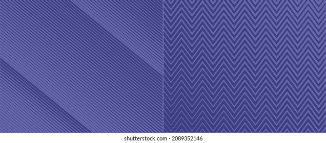 Sehr peri farbiger Hintergrund mit diagonalem Wavy Zig Zag Streifen. Vektorgrafik.
