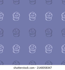  Very peri wild mushroom vector pattern. Seamless trendy purple biology purple fungi for all over print. Decorative background of wild fungus. 
